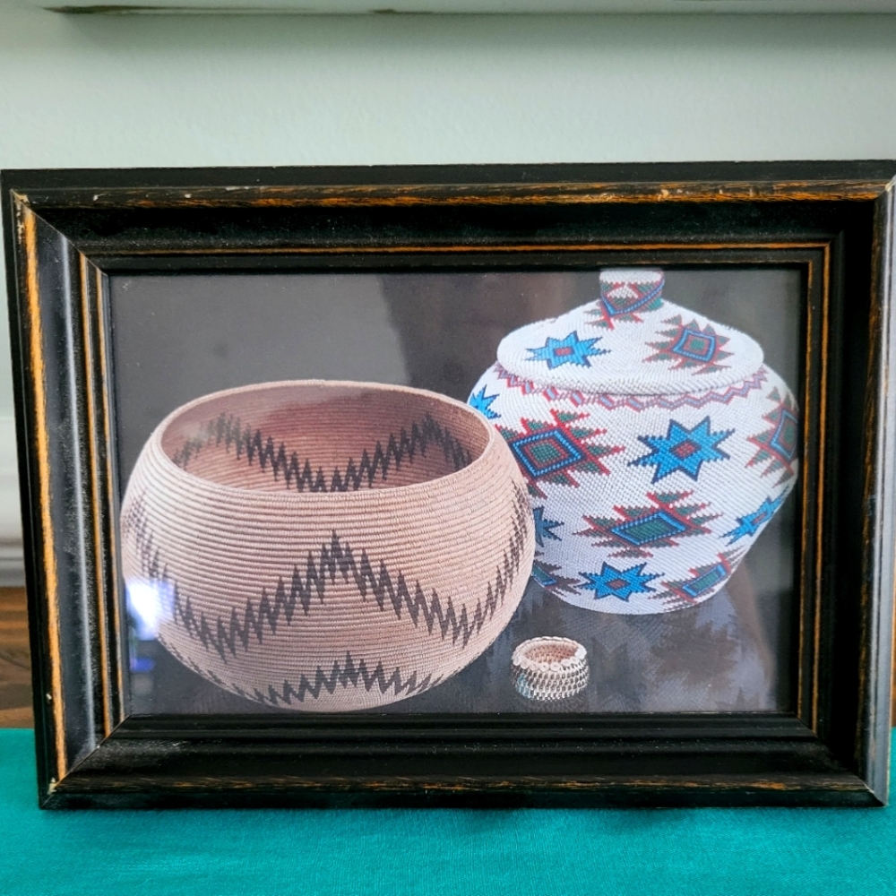 Southwestern Native American Indian Pottery Framed Picture 4" x 6" Print